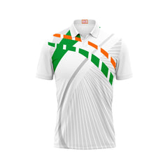 Next Print Customized Polo Neck White Jersey - NPTS109