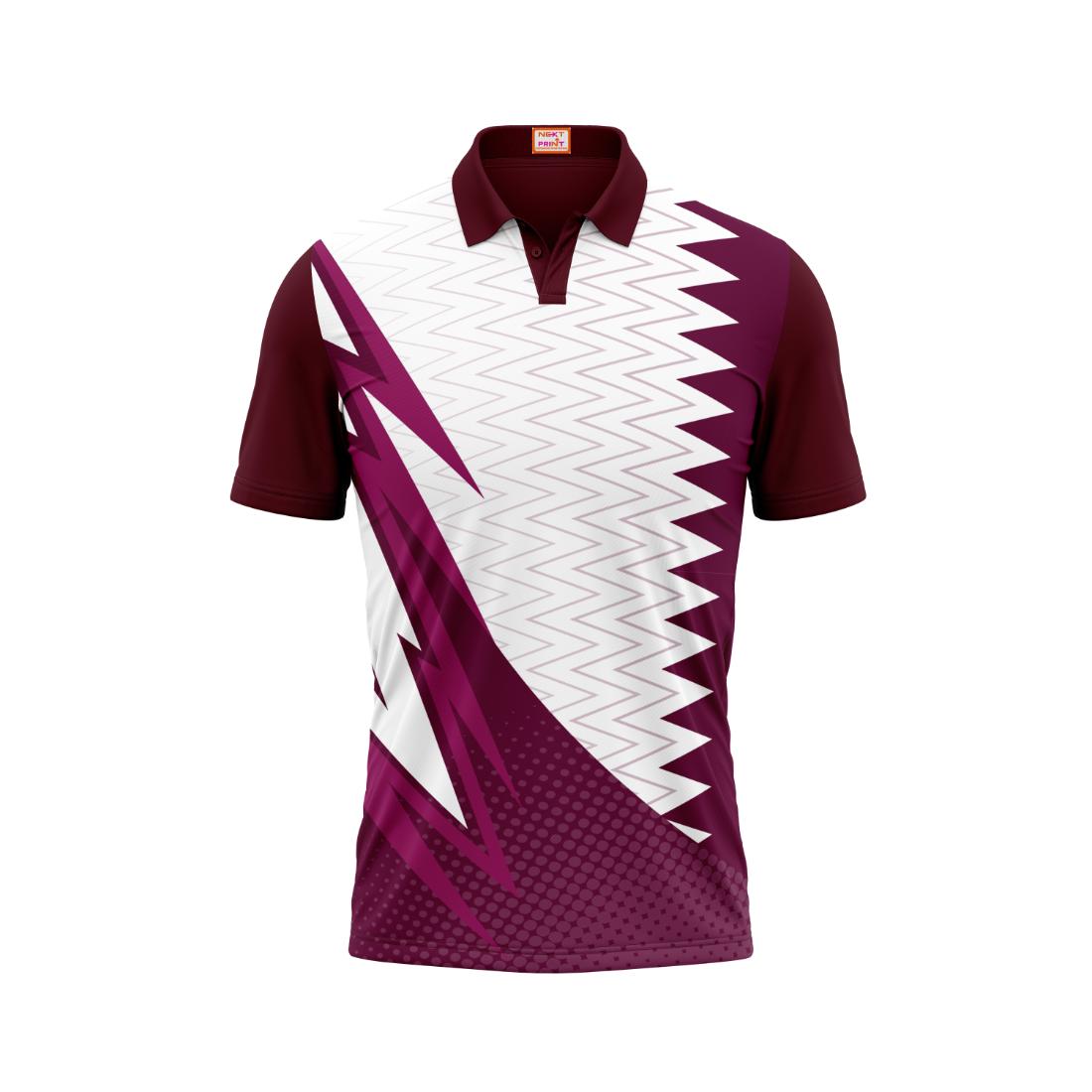 Pattern Designing Jersey Next Print Customized Polo Neck Maroon