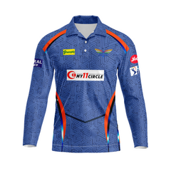 Next Print Customised Ipl Lucknow Super Giants Printed Polo Collar Full Sleeve Jersey.
