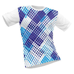 Polyester Half Sleeve Jersey with Round Collar and All Over Digital Print.