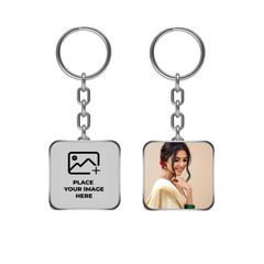 Next Print Custom Photo Printed Square Shape Key Chain.