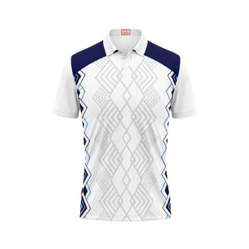 Next Print Customized Polo Neck White Jersey NPTS89