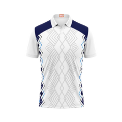 Next Print Cricket Customized Polo Neck White Jersey NPTS89