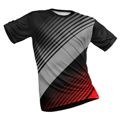 Polyester Half Sleeve Jersey with Round Collar and All Over Digital Print.