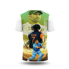 MS Dhoni Photo Printed T-Shirt.