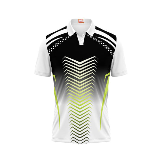 Next Print Customized Polo Neck White Jersey - NPTS110