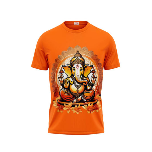 Next Print Ganesha Printed Tshirt Orange Colour Design 6