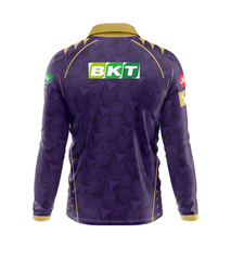 Next Print Ipl Kolkata Knight Riders Printed Polo Collar Full Sleeves Jersey.