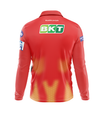 Next Print Customised Ipl Punjab Kings Printed Polo Collar Full Sleeves Jersey