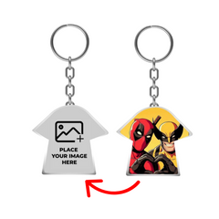 Next Print Custom Photo Printed T-Shirt Shape Photo Key Chain.