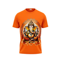 Next Print Ganesha Printed Tshirt Orange Colour Design 6