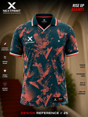 Coral Strike Abstract Performance Polo Jersey