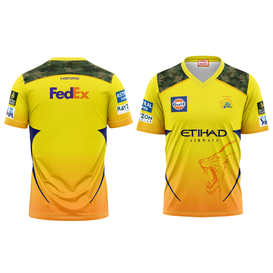 Next Print Ipl Chennai Super Kings V Neck Printed Jersey.
