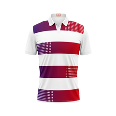 Next Print Customized Polo Neck White Jersey NPTS97