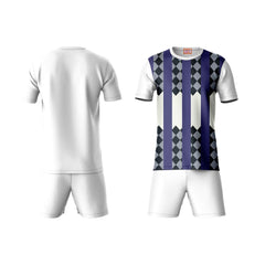 Next Print Round neck jersey white with shorts NPTS195