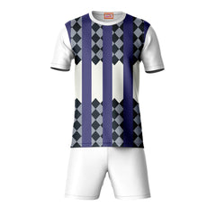 Next Print Round neck jersey white with shorts NPTS195