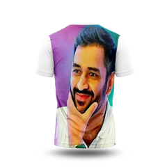 MS Dhoni Photo Printed T-Shirt.