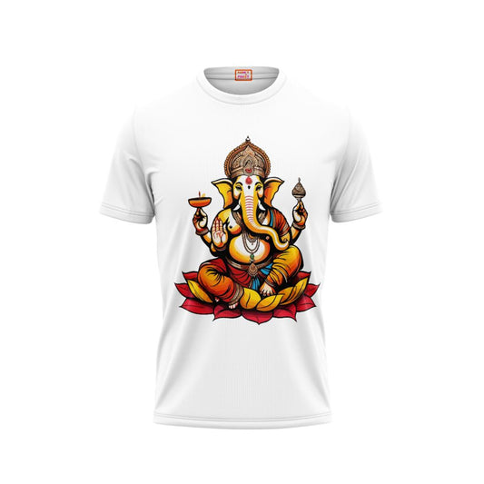 Next Print Ganesha Printed Tshirt White Colour Design 9