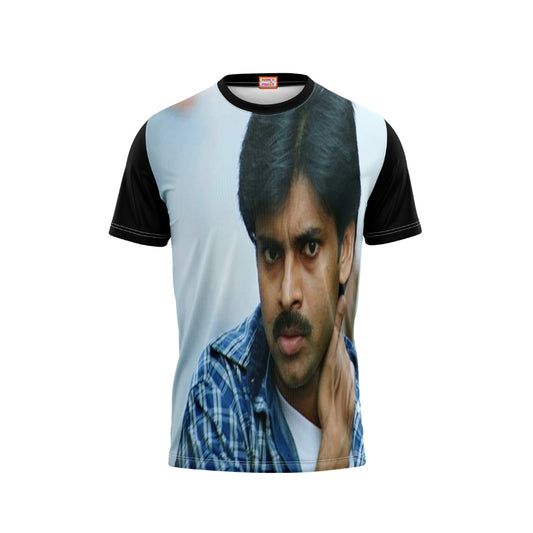 Nextprint Pawan kalyan kushi movie black photo printed tshirt