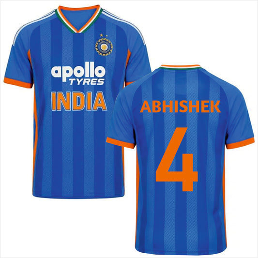 Next Print India Blue Jersey With Name Print Abhishek T-Shirt.