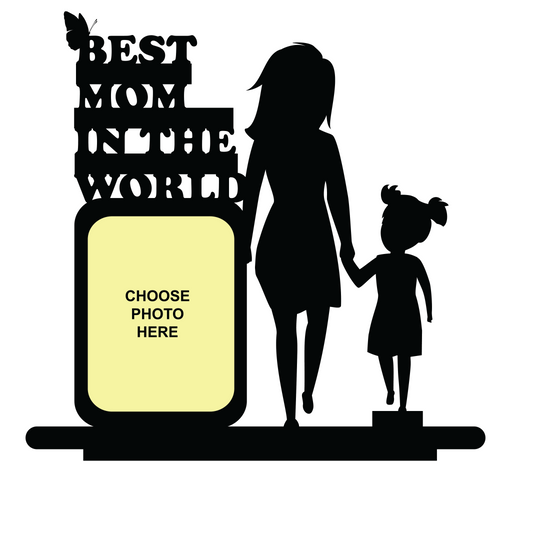 Custom Best Mom In The World Stand Frame With Photo