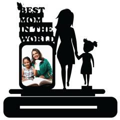 Custom Best Mom In The World Stand Frame With Photo