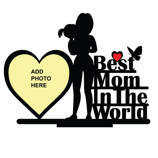 Custom Photo Printed Best Mom In World Stand Frame