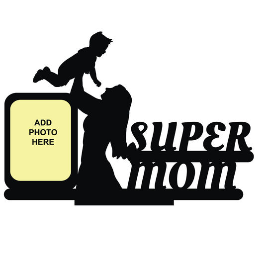 Custom Photo Printed Super Mom Single Image Stand Frame