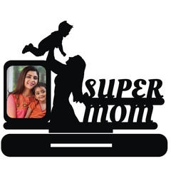Custom Photo Printed Super Mom Single Image Stand Frame