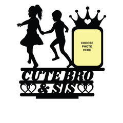 Cute Bro & Sister Stand Frame