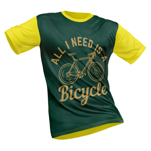 Polyester Half Sleeve T-Shirt with Round Collar and All Over Digital Print.