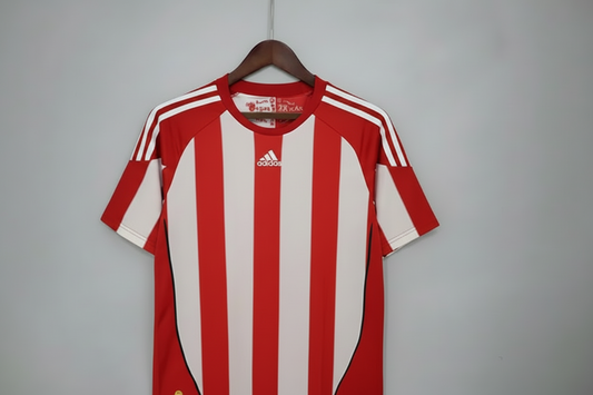 NextPrint Customised Red White Striped Football Jersey with Name and Number – Retro Sports T-Shirt India