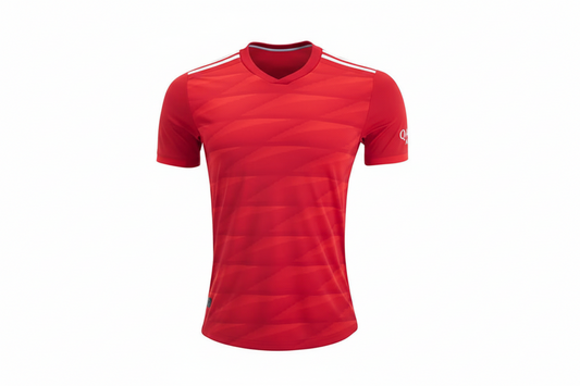 NextPrint Customised Red Football Jersey with Name and Number – Bayern Style Sports T-Shirt India