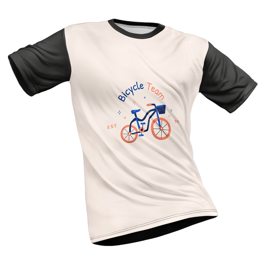 Polyester Half Sleeve T-Shirt with Round Collar and All Over Digital Print.