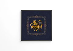 Beautiful Happy Maha Shivratri Indian traditional hindu festival frame