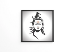 Lord Shiva the supreme deity of Indian mythology holding a trident and a spear symbolizing power frame