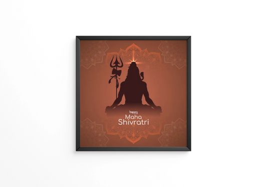 Happy Maha Shivratri religious Indian festival frame
