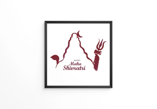 Hand draw maha shivratri for lord shiva sketch frame