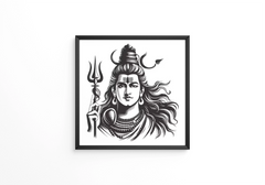 Happy maha Shivratri with Trisulam a Hindu festival frame
