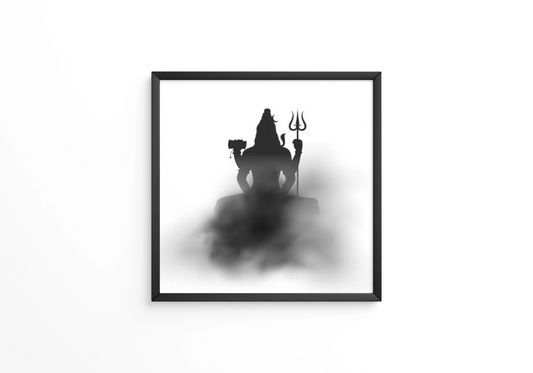 Dark lord shiva silhouette for hindu festival maha shivratri frame