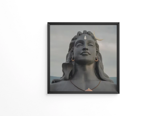 Adiyogi shiva statue from unique different perspectives frame