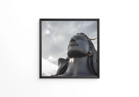 Adiyogi lord shiva statue from unique different angles frame