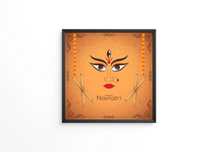 Happy Durga puja and Navratri religious festival frame