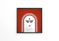 Happy Durga Puja Durga Face Happy Navratri frame