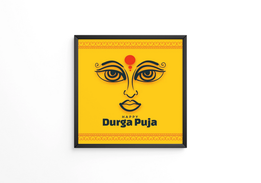 Happy durga pooja indian festival frame