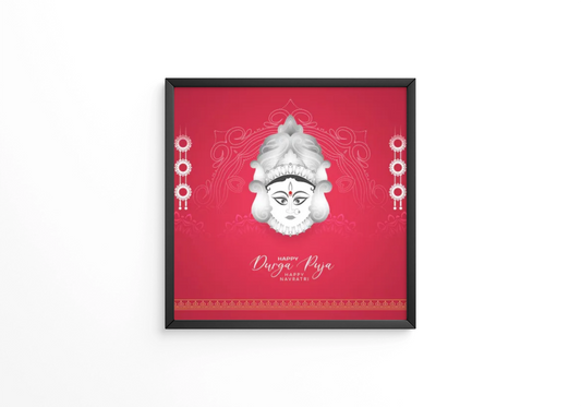Durga Puja and Happy navratri festival frame