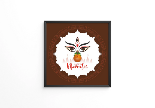 Happy Navratri religious Indian festival frame