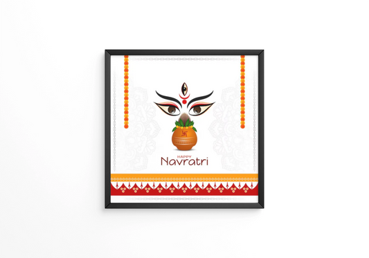Beautiful elegant Happy Navratri Indian festival frame