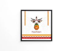 Beautiful elegant Happy Navratri Indian festival frame