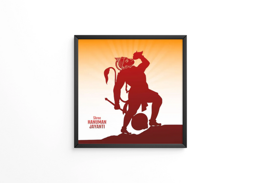 Happy hanuman jayanti celebrates the birth of lord sri hanuman frame